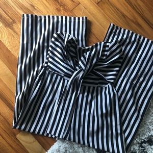 Black and white stripped jumpsuit
